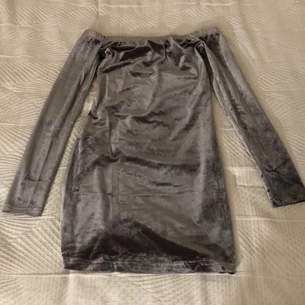 Silver Ruched Mini Dress - Picture 2 of 2